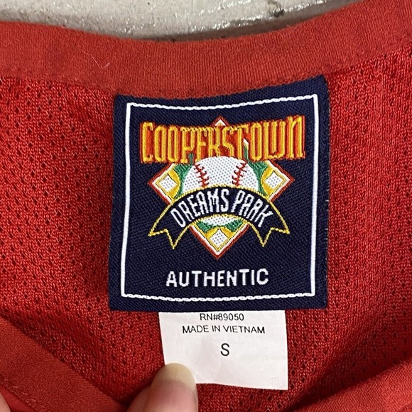 Cooperstown Mens Sz S Baseball Dreams Park Red Pull Over Vented Windbreaker - Picture 3 of 11
